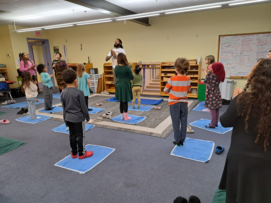 kids doing yoga