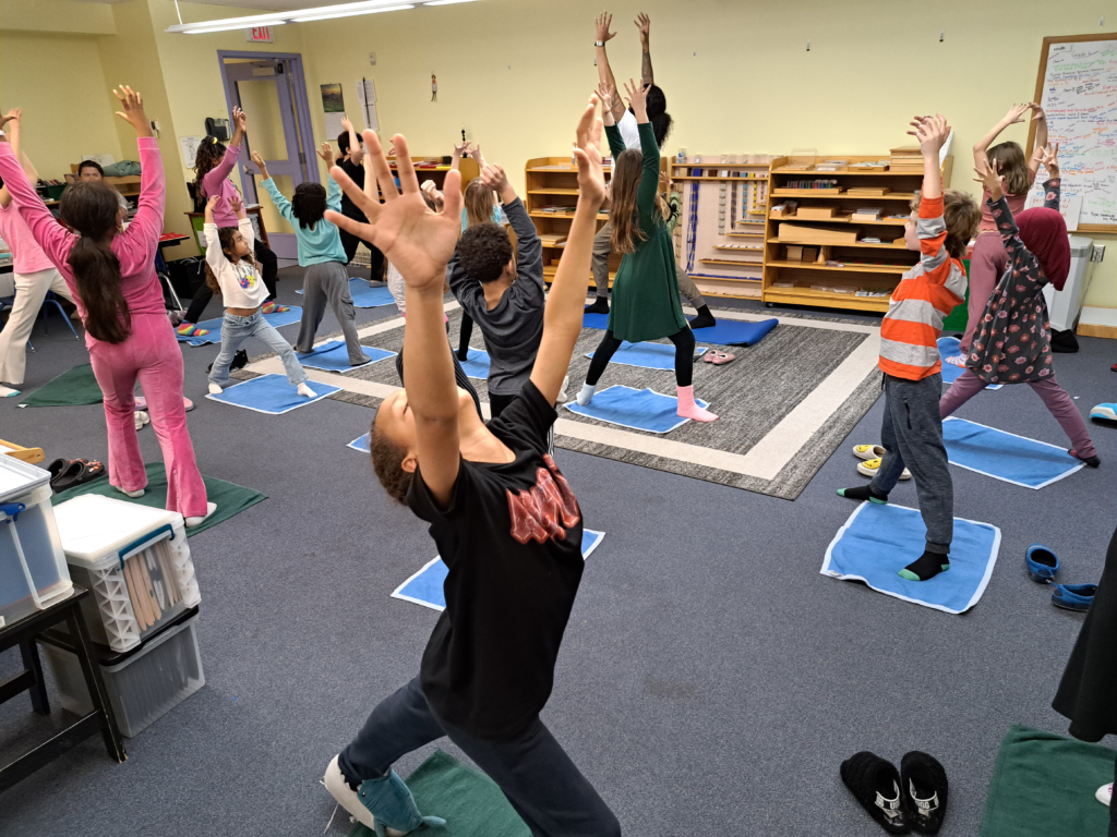 Kids doing yoga