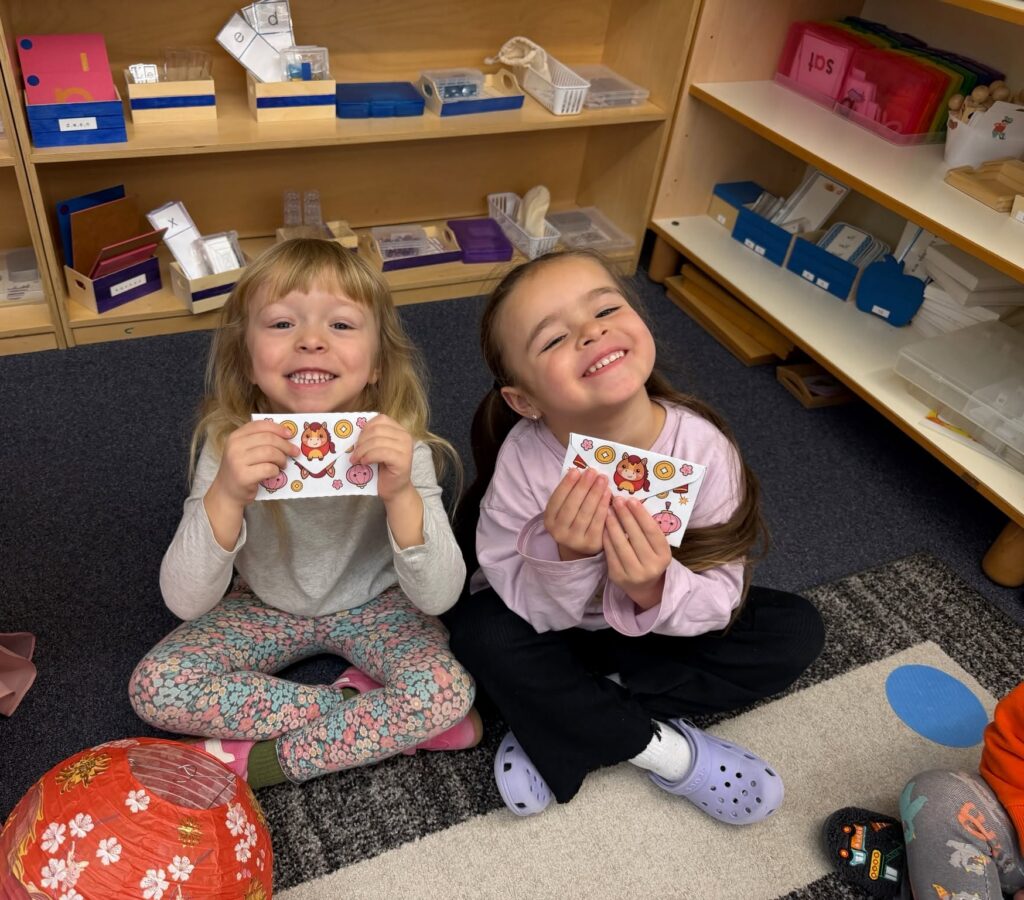 children doing montessori activities